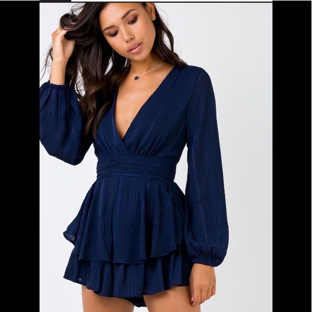 Navy Blue Playsuit (Romper) - Picture 1 of 4